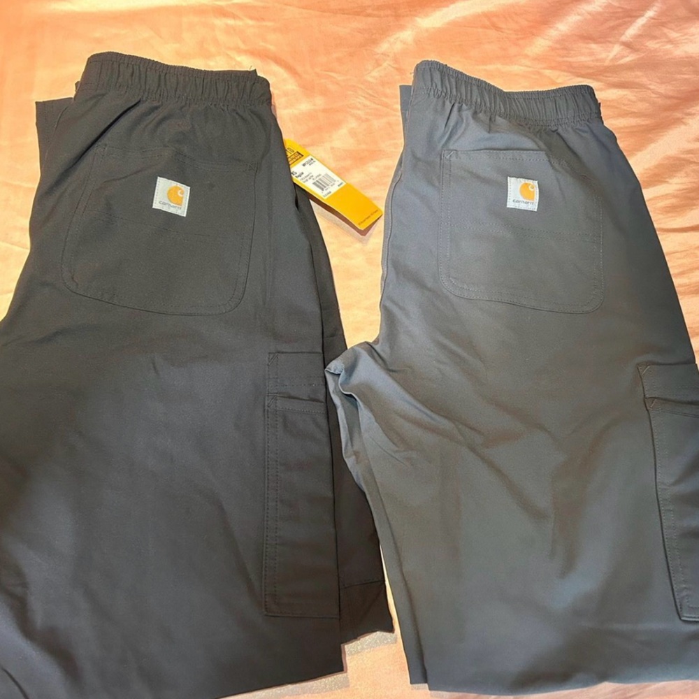 Carhartt Dark Gray & Black Straight Leg Scrub Pants New With Tags